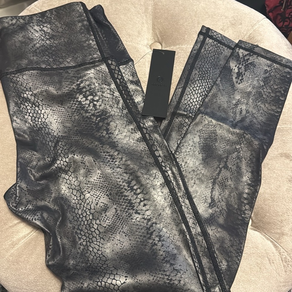 Mono B grey snake foil print leggings, new